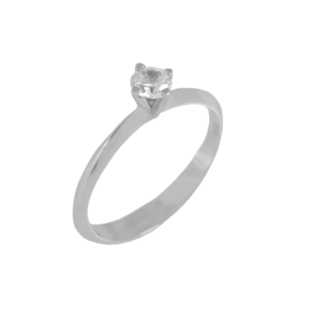 Μονόπετρο από λευκόχρυσο 14 καρατίων