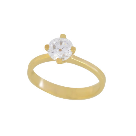 Μονόπετρο από χρυσό 14 καρατίων με ζιργκόν