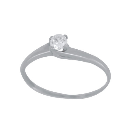 Μονόπετρο από λευκόχρυσο 14 καρατίων