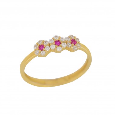 Δαχτυλίδι ροζέτα από χρυσό 14 καρατίων