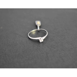 Μονόπετρο από λευκόχρυσο 14 καρατίων