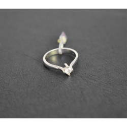 Μονόπετρο από λευκόχρυσο 14 καρατίων