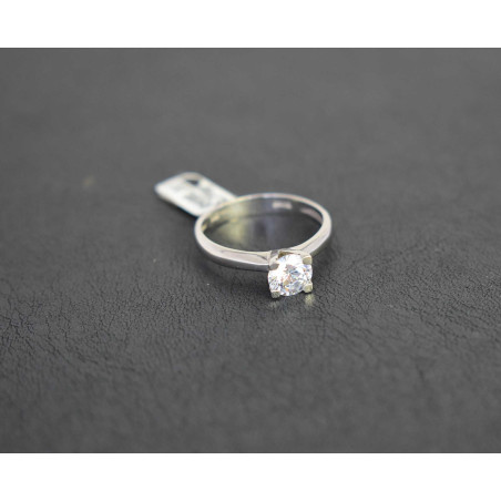 Μονόπετρο από λευκόχρυσο 14 καρατίων