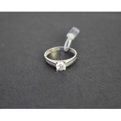 Μονόπετρο από λευκόχρυσο 14 καρατίων