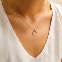 Κολιέ από ροζ χρυσό ασήμι 925