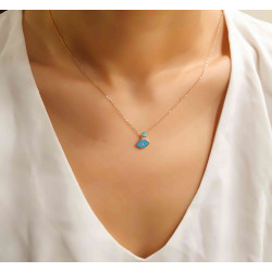 Κολιέ από ροζ χρυσό ασήμι 925 ματάκι