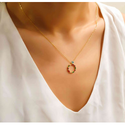 Κολιέ από χρυσό  ασήμι 925 κύκλος