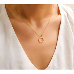 Κολιέ από χρυσό ασήμι 925 κύκλος