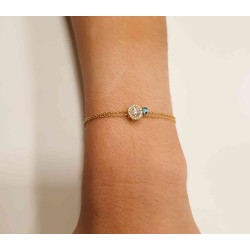 Βραχιόλι γυναικείο από Ασημι 925 ροζέτα