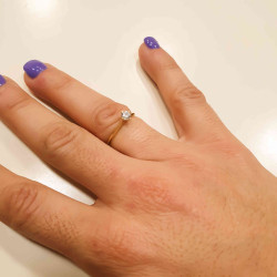 Μονόπετρο από λευκόχρυσο 14 καρατίων