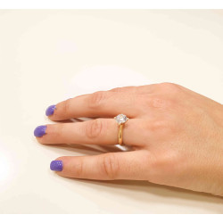 Μονόπετρο από χρυσό 14 καρατίων με ζιργκόν