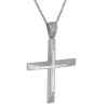 Λευκόχρυσος Ανδρικός σταυρός με αλυσίδα 14 Καρατίων