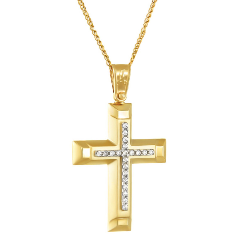 Χρυσός γυναικείος σταυρός 14 Καρατίων