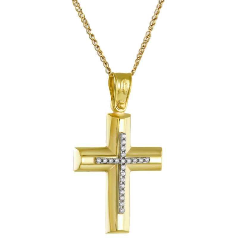 Χρυσός γυναικείος σταυρός 14 Καρατίων