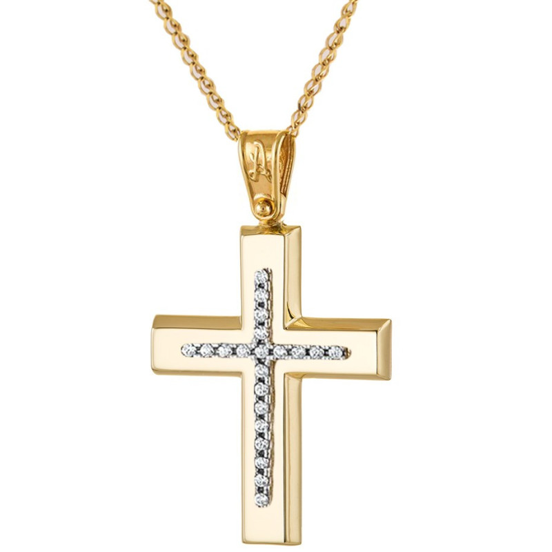 Χρυσός γυναικείος σταυρός 14 Καρατίων