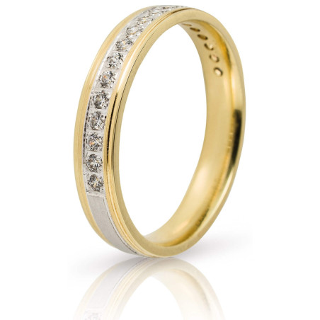 Διχρωμες Βερες Γαμου 9 Καρατίων