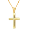 Χρυσός Ανδρικός σταυρός με αλυσίδα 14 Καρατίων