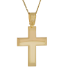 Χρυσός Ανδρικός σταυρός με αλυσίδα 14 Καρατίων