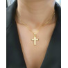 Χρυσός Ανδρικός σταυρός με αλυσίδα 14 Καρατίων