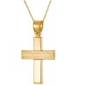 Χρυσός Ανδρικός σταυρός με αλυσίδα 14 Καρατίων