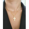Χρυσός Ανδρικός σταυρός με αλυσίδα 14 Καρατίων