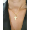 Χρυσός Ανδρικός σταυρός με αλυσίδα 14 Καρατίων