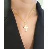 Χρυσός Ανδρικός σταυρός με αλυσίδα 14 Καρατίων