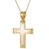 Χρυσός Ανδρικός σταυρός με αλυσίδα 14 Καρατίων