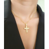 Χρυσός Ανδρικός σταυρός με αλυσίδα 14 Καρατίων