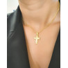 Χρυσός Ανδρικός σταυρός με αλυσίδα 14 Καρατίων