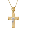 Χρυσός Ανδρικός σταυρός με αλυσίδα 14 Καρατίων