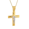 Χρυσός Ανδρικός σταυρός με αλυσίδα 14 Καρατίων