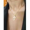 Χρυσός γυναικείος σταυρός με αλυσίδα 14 Καρατίων