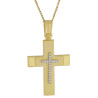 Χρυσός γυναικείος σταυρός με αλυσίδα 14 Καρατίων
