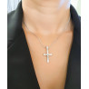 Λευκόχρυσος ανδρικός σταυρός 14 Καρατίων