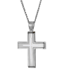 Λευκόχρυσος Ανδρικός σταυρός με αλυσίδα 14 Καρατίων