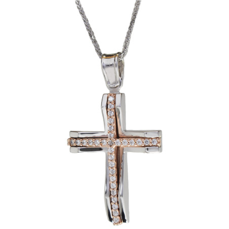 Λευκοχρυσος Σταυρός για Κοριτσι 14 Καρατίων