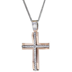 Λευκοχρυσος Σταυρός για Κοριτσι 14 Καρατίων