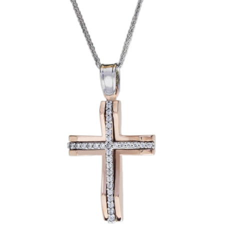 Λευκοχρυσος Σταυρός για Κοριτσι 14 Καρατίων