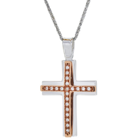 Λευκοχρυσος Σταυρός για Κοριτσι 14 Καρατίων 