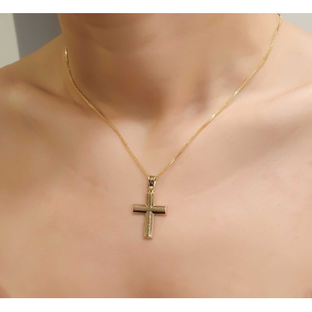 Χρυσός ανδρικός σταυρός με αλυσίδα 14 Καρατίων