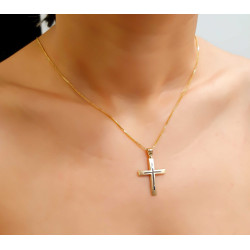 Χρυσός Ανδρικός Σταυρός Με Αλυσίδα 14 Καρατίων