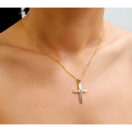 Χρυσός Ανδρικός Σταυρός Με Αλυσίδα 14 Καρατίων