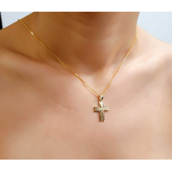 Χρυσός αντρικός σταυρός 14 Καρατίων