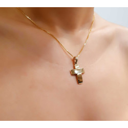 Χρυσός αντρικός σταυρός 14 Καρατίων