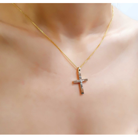 Χρυσός αντρικός σταυρός 14 Καρατίων