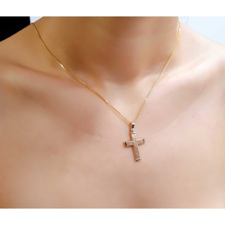 Χρυσός αντρικός σταυρός 14 Καρατίων