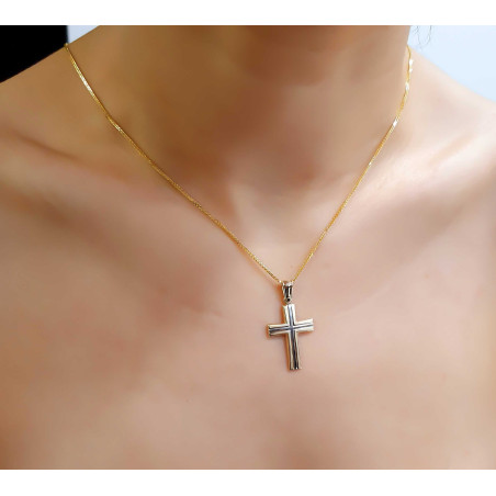 Χρυσός αντρικός σταυρός 14 Καρατίων