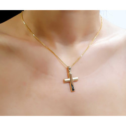 Χρυσός ανδρικός σταυρός με αλυσίδα 14 Καρατίων