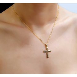 Χρυσός ανδρικός σταυρός με αλυσίδα 14 Καρατίων